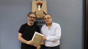أبو سيف يوقع اتفاقية دعم مع مؤسسة فيلم لاب فلسطين