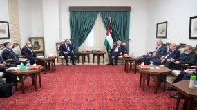 لقاء الرئيس عباس ورئيس المخابرات المصرية في رام الله